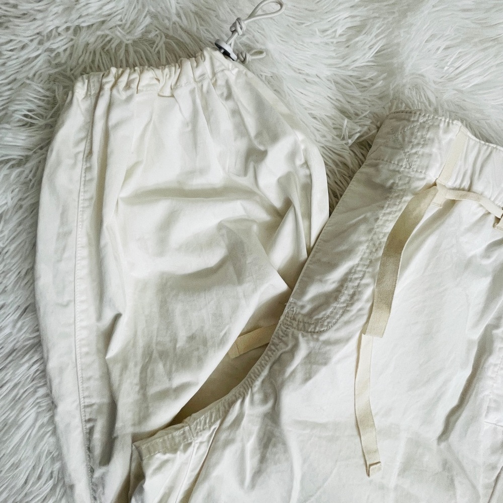 Anthropologie Pilcro Wide-Leg Women's Pants White Size M With Ankle Drawstring - Picture 7 of 11